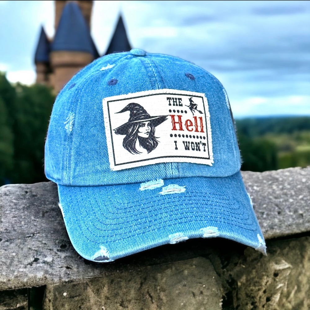 Witchy Vibes Distressed Dad Hat | The Hell I Won't | Patch Hat
